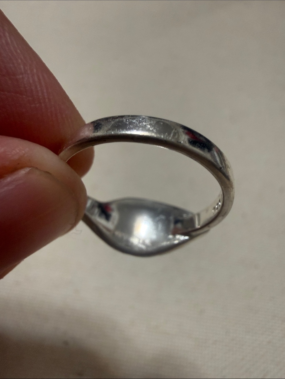 Sterling Silver 925 Leaf Sculpted Ring “Live Simply” Engraved size 6.5 - Picture 10 of 11